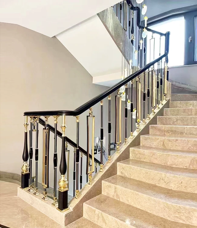 Balustradă de scară sculptată din aluminiu cu design de lux