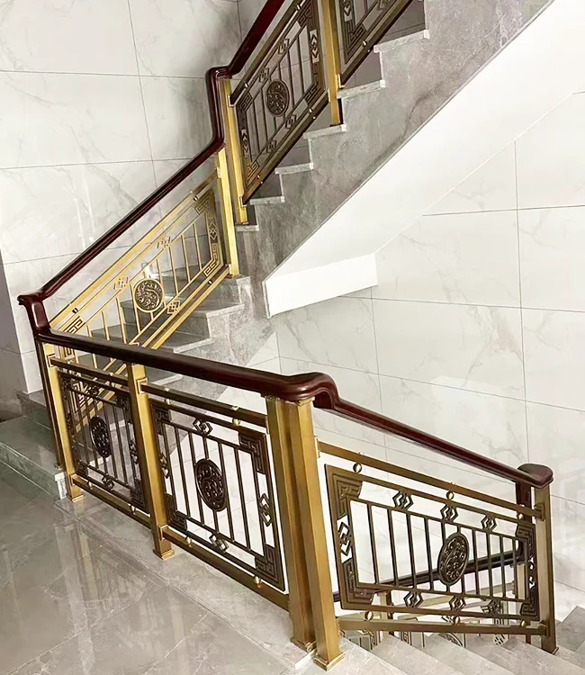 Balustradă interioară decorativă din aluminiu sculptat cu design popular